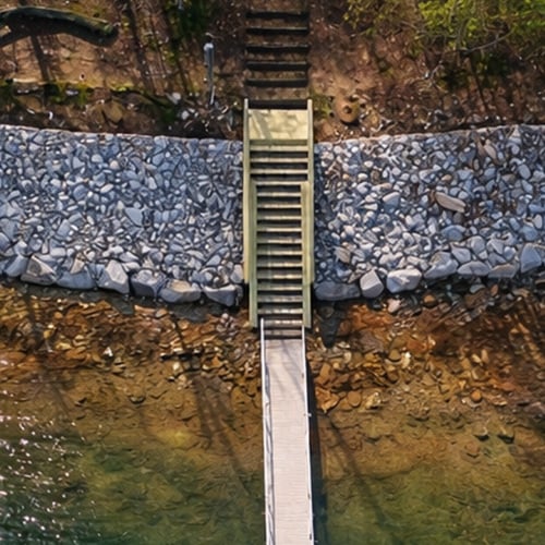 Rip Rap Erosion Control and Shoreline Steps on Lake Lanier